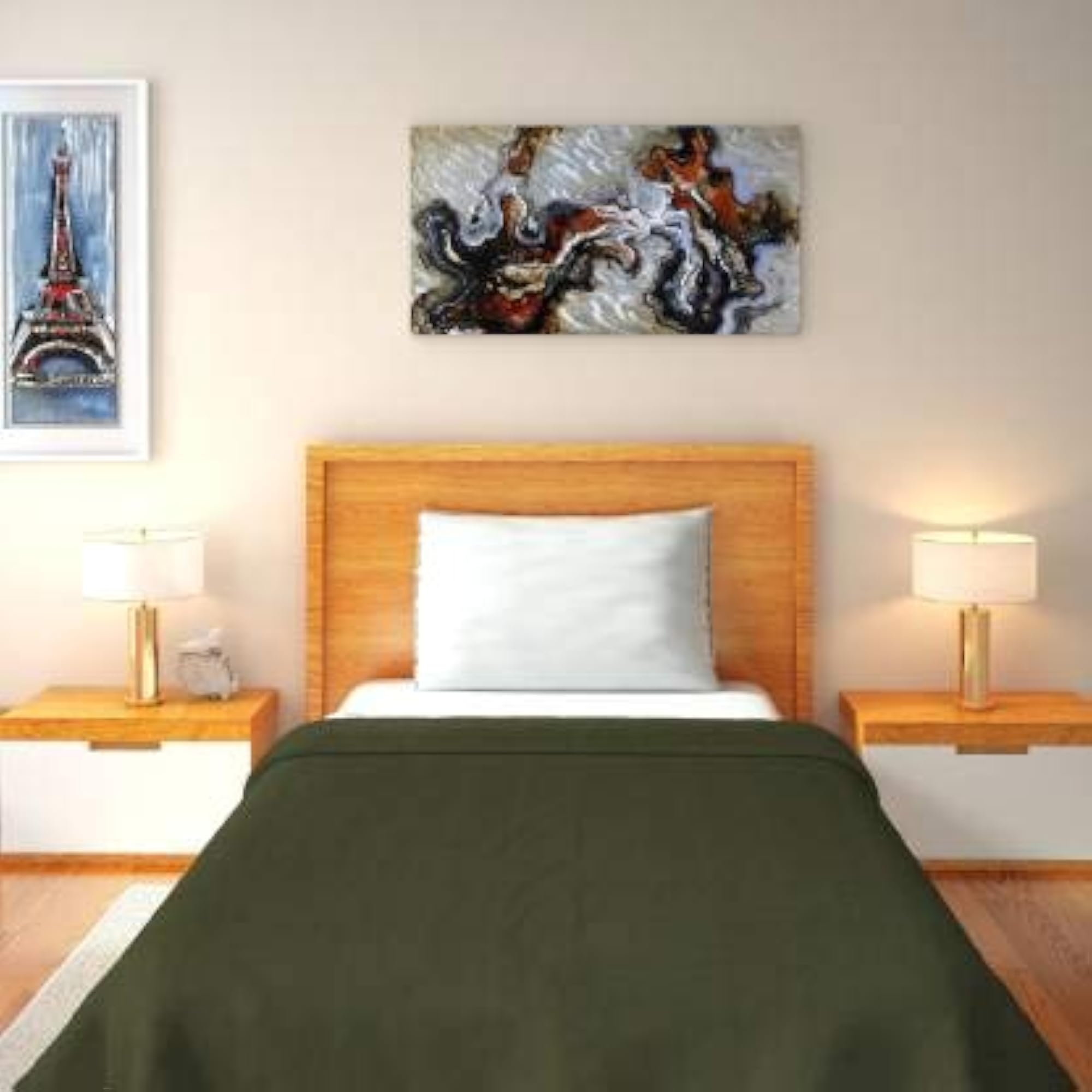 Winter Soft Warm Fleece Blanket for Single Bed, Green